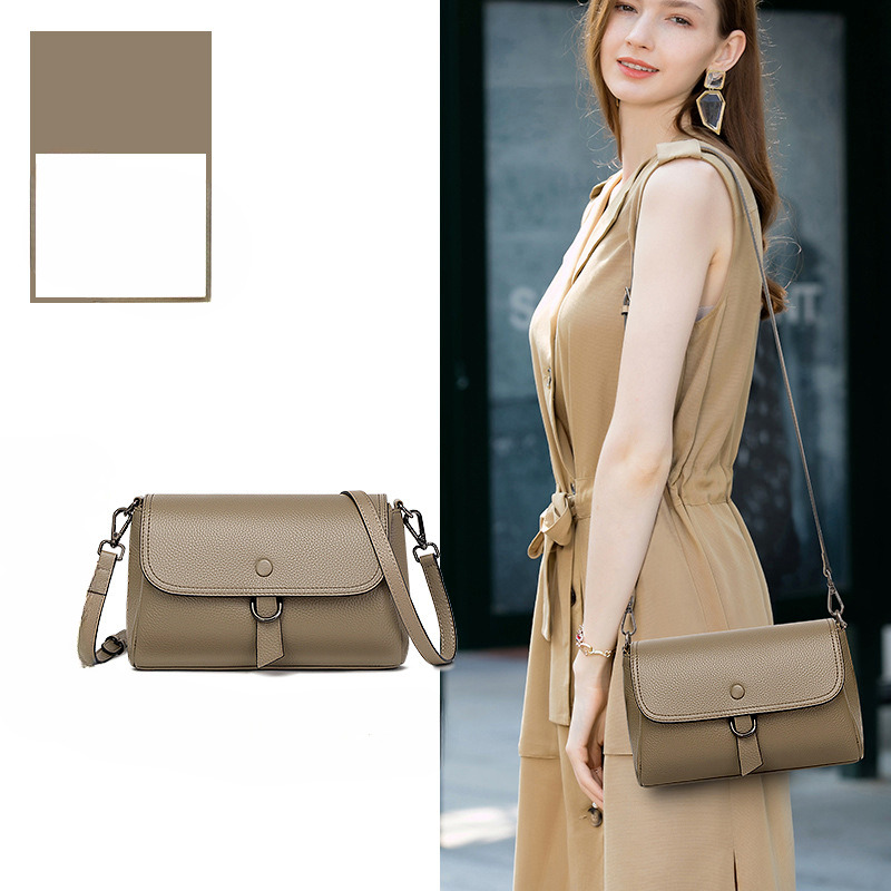 Casual leather bag, trendy and fashionable women's simple multifunctional crossbody bag large capacity soft leather shoulder bag designer bag