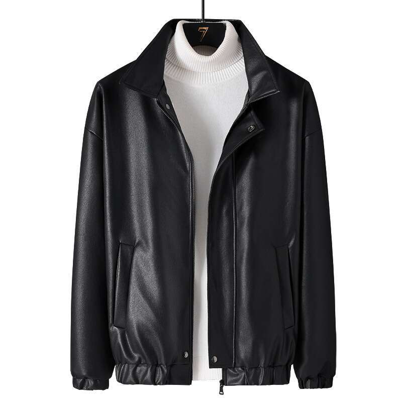 Men's Pu Leather Padded Jacket High Quality