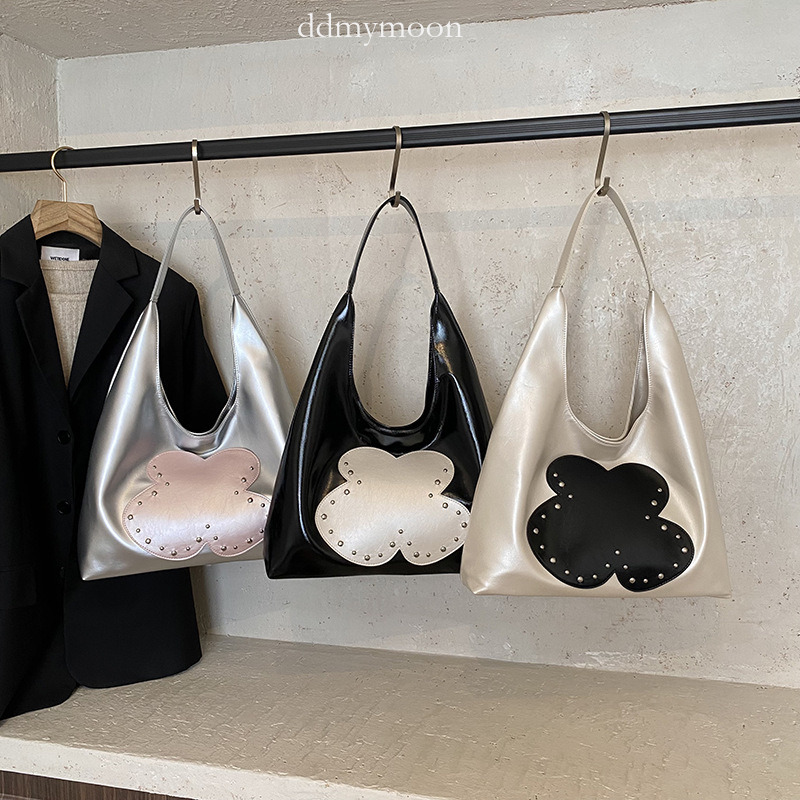 High-End Color-Block Floral Large Capacity Tote 2025 New Trendy Korean Version Underarm Versatile Shoulder Bag ddmymoon