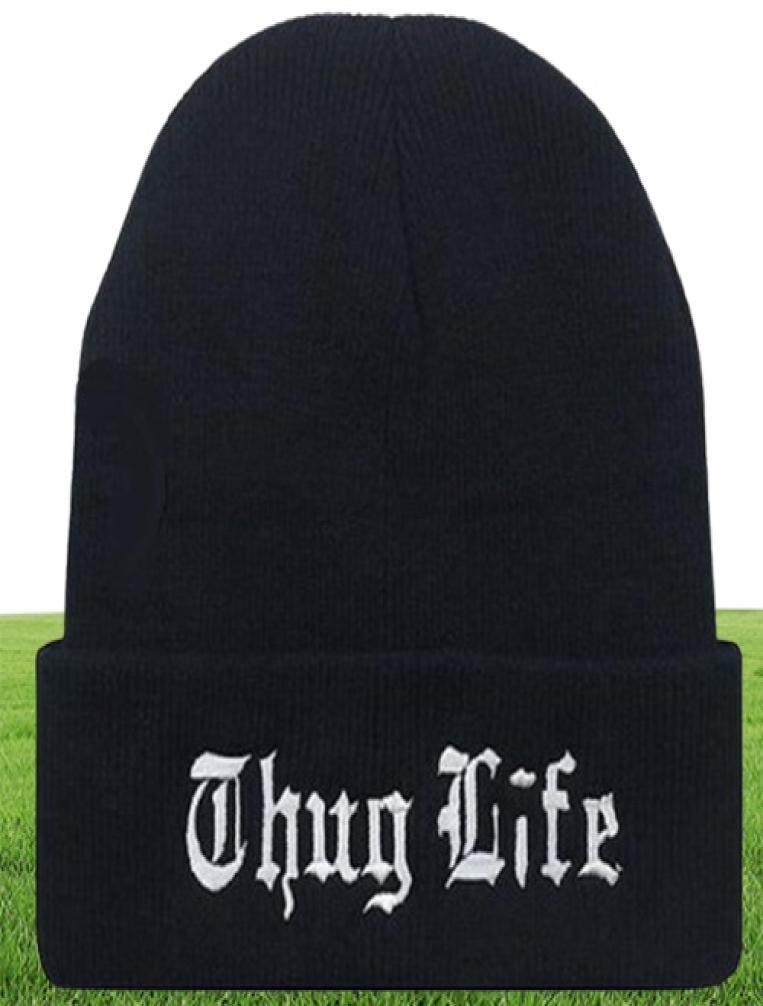 Mens Womens Designer Skullcaps Thug Life Embroidered High Street Hats Male Female Beanie Autumn Winter Hat4621898
