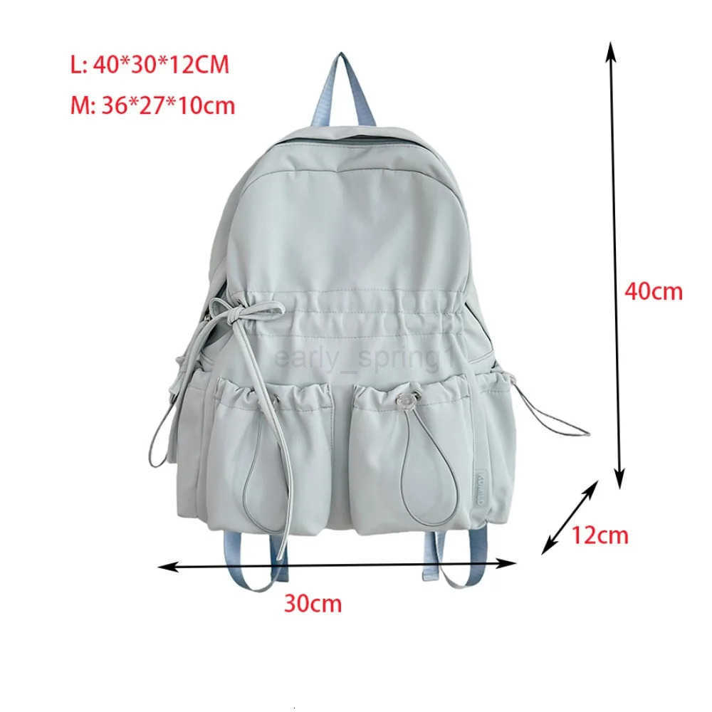 Minimalist Solid Bowknot Students Schoolbag Tutoring Bag Large Capacity Knapsack Waterproof Outdoor Travel Backpack Tote Gift T250811