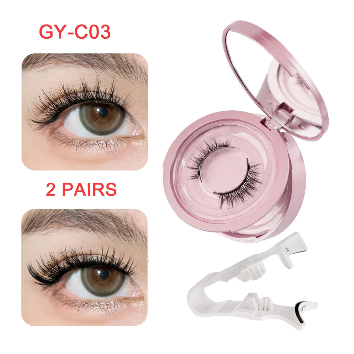 YSDO 1/2 Pairs/Box Magnetic Eyelashes Natural Long Faux 3d Mink Eyelashes Professional No Glue Magnetic False Lashes Tweezer Set 250805