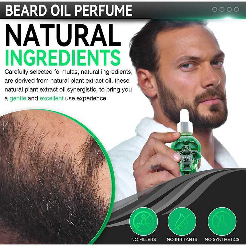 Mens Beard Care Perfume Fragrance of Pink Crystal Skull Charm Ocean Cologne Perfume Non-irritating Perfume Essential OilXJ250811