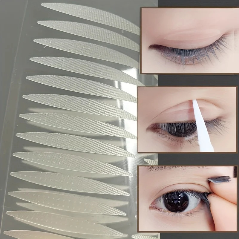 Double Eyelid Tape With Tweezer Lifting Fork - 10 Sheets - Transparent Self-Adhesive Double Eyelid Makeup Tool For Ladies - Doub 250807