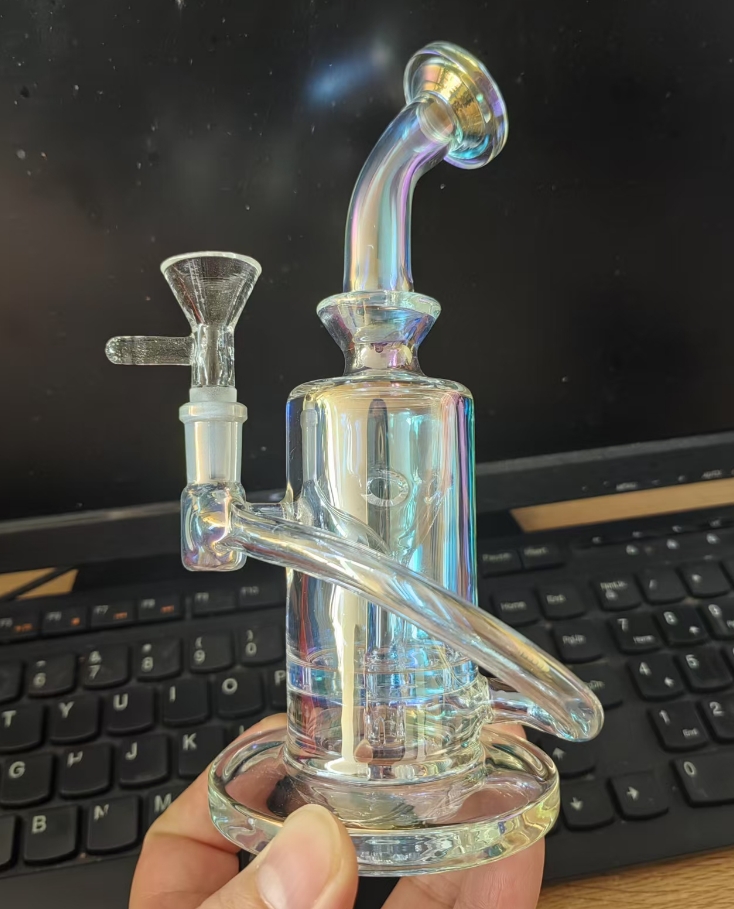 heady glass dab rigs glass oil burner pipes with Spline Perc Glass Bong Oil Rig Pipes Smoking Hookah 10 mm Bowl