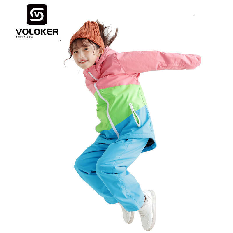 Children's hardshell wear men's and women's winter snowboard double board equipment warm waterproof ski suit