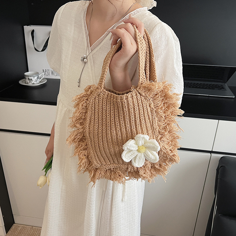 Large Capacity Tote Handwoven 2025 New Forest Style Beach Travel Shoulder Bag ddmymoon