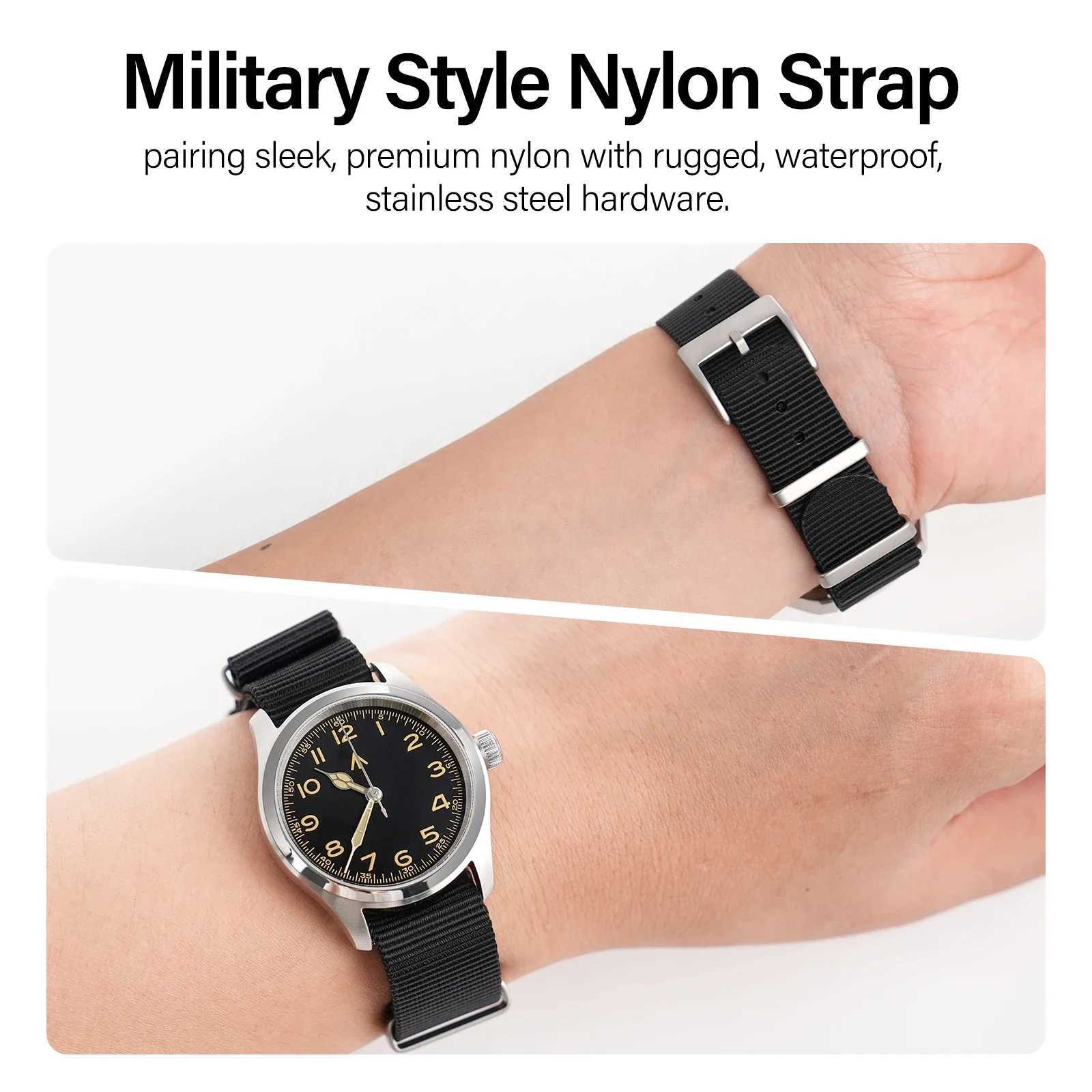 Nylon Ribbed Watch Strap 18/19/20/22mm Stripe Watchband Replacement Watch Band Military Wristband Accessories Watch Straps W250811