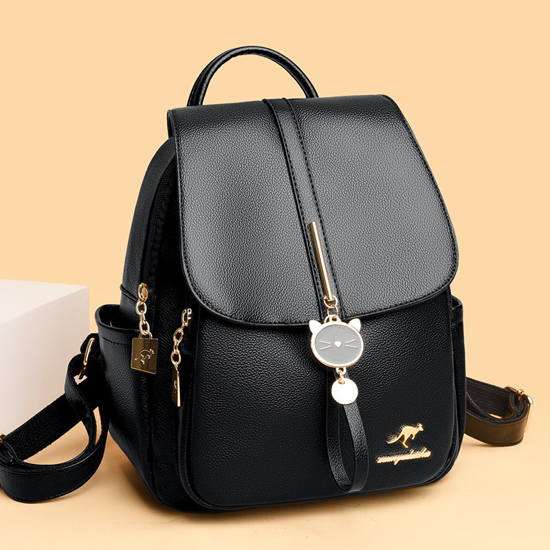 Soft Leather for Women 2025 New Korean Fashion Casual Large Capacity Student School Travel Small Backpack Women's Bag ddmymoon