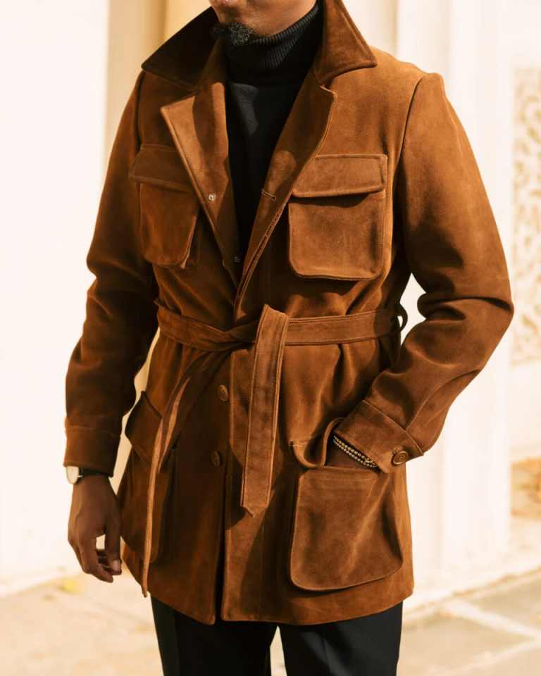 Casual Customized Men Jacket Clothes Notched Lapel Single Breasted Jacket Fit Male Fashion Business Party Show Wear One Piece