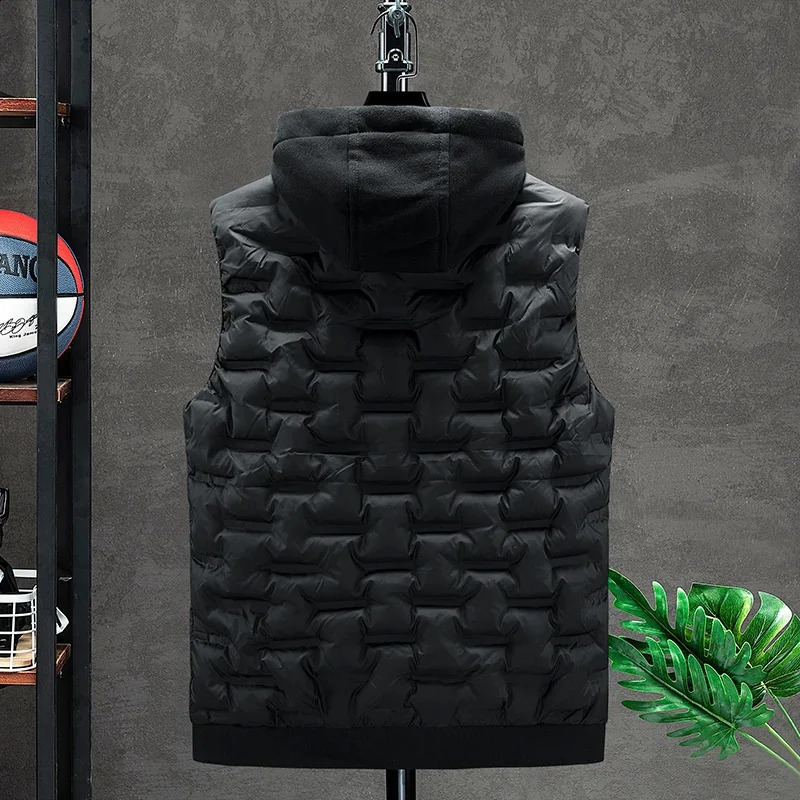 Down Vests Men Casual Waistcoat Sleeveless Jackets Male Hooded Vest Fashion Vests Korean Sell Mens Winter Vest 250804