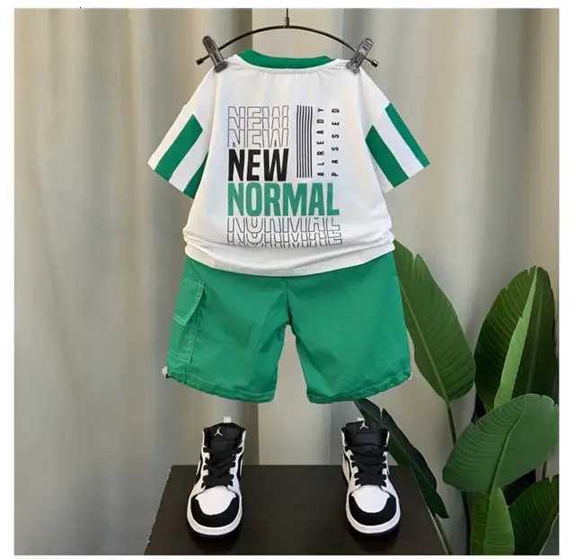 Summer Boy Clothing Suit New Childrens Clothes Set Boys Short Sleeve T-Shirt Shorts 2 Piece Set Kids Sportswear Suit 2 4 6 8Y Z250811