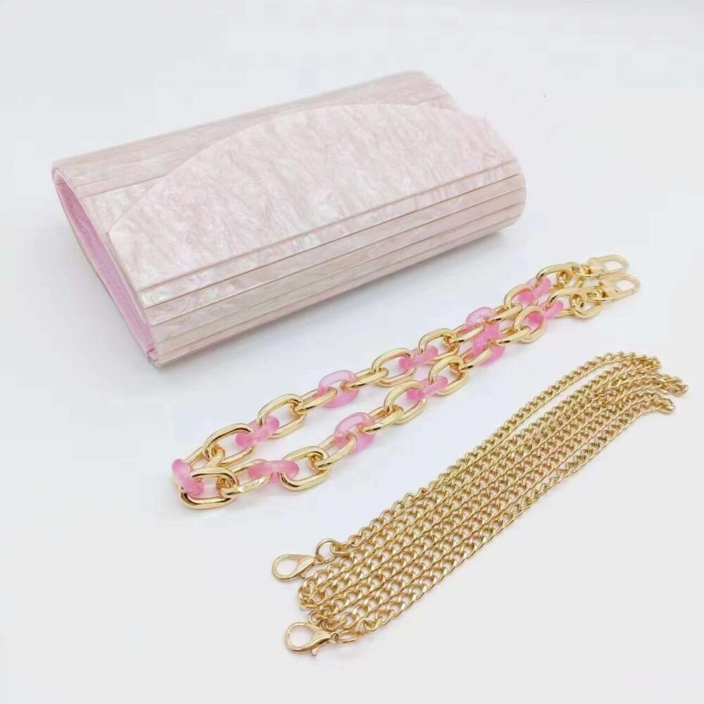 Pink Patchwork Wedding Party Acrylic Evening Handheld Crossbody Women's Bag