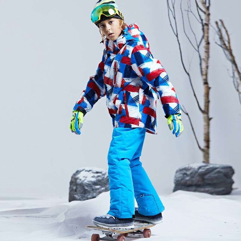 Children's Snowboard Ski Suit Boys Girls Warm Thickened Cotton Jacket And Pants Two-Piece Set