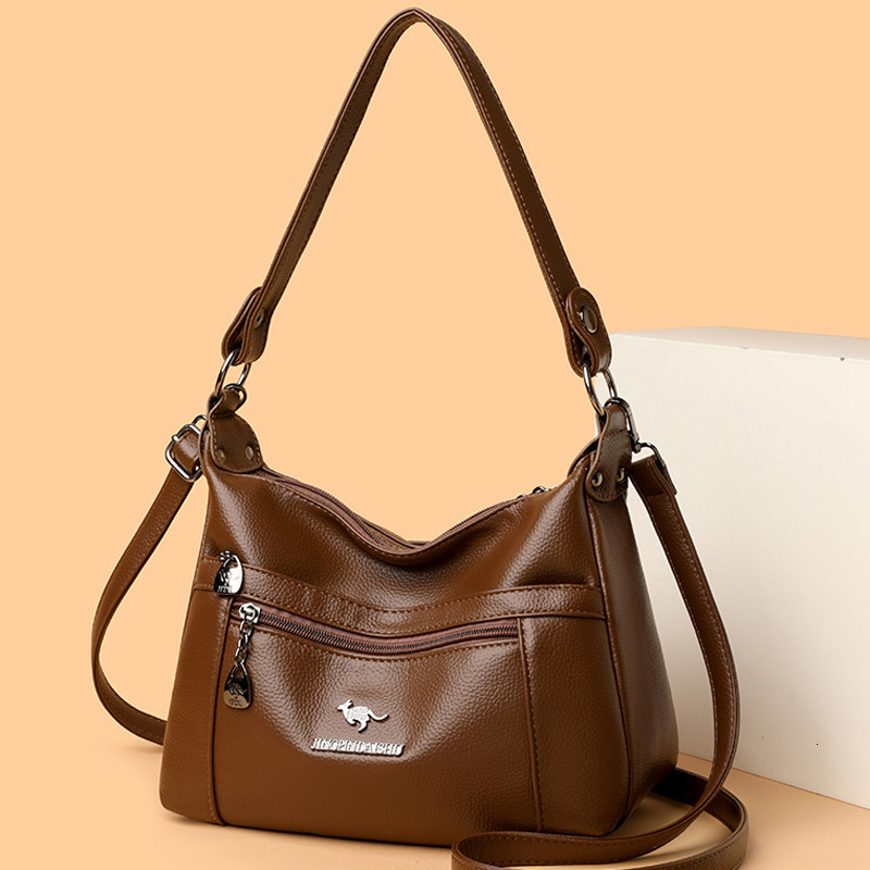 Soft Leather Underarm for Women 2025 New Versatile Middle-aged Mom Multi-compartment Large Capacity Single Shoulder Crossbody Bag ddmymoon