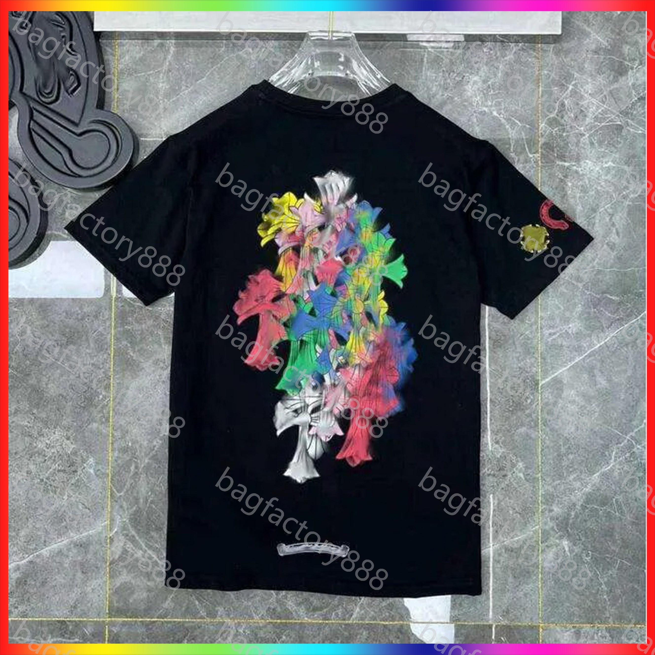5A New Designer T Shirt Fashion graphic tee 2025 Top Sell chrome T Shirt Embroidered Letters Summer Luxurys Fashion Tops Shirts Men Loose Tees us size S-XL