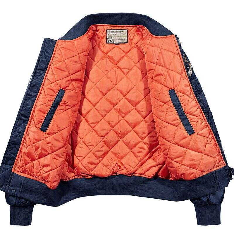 Men's Thickened Pilot Cold Weather Cotton Baseball Clothing Embroidered Workwear Jacket