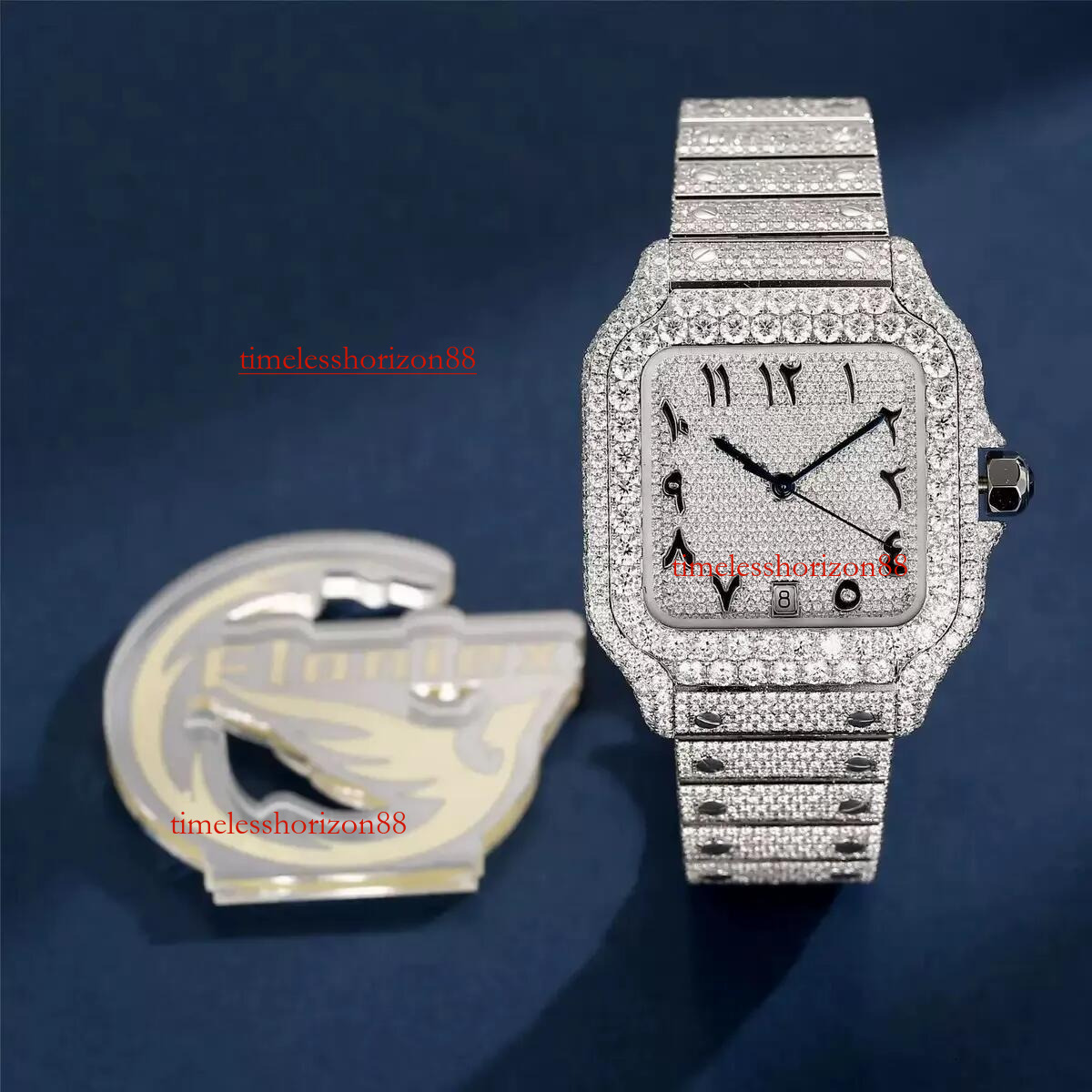 Custom-Moissanite High-End Watch with Gift Box & Certification - Passes AAAA+ Dia Quality Test