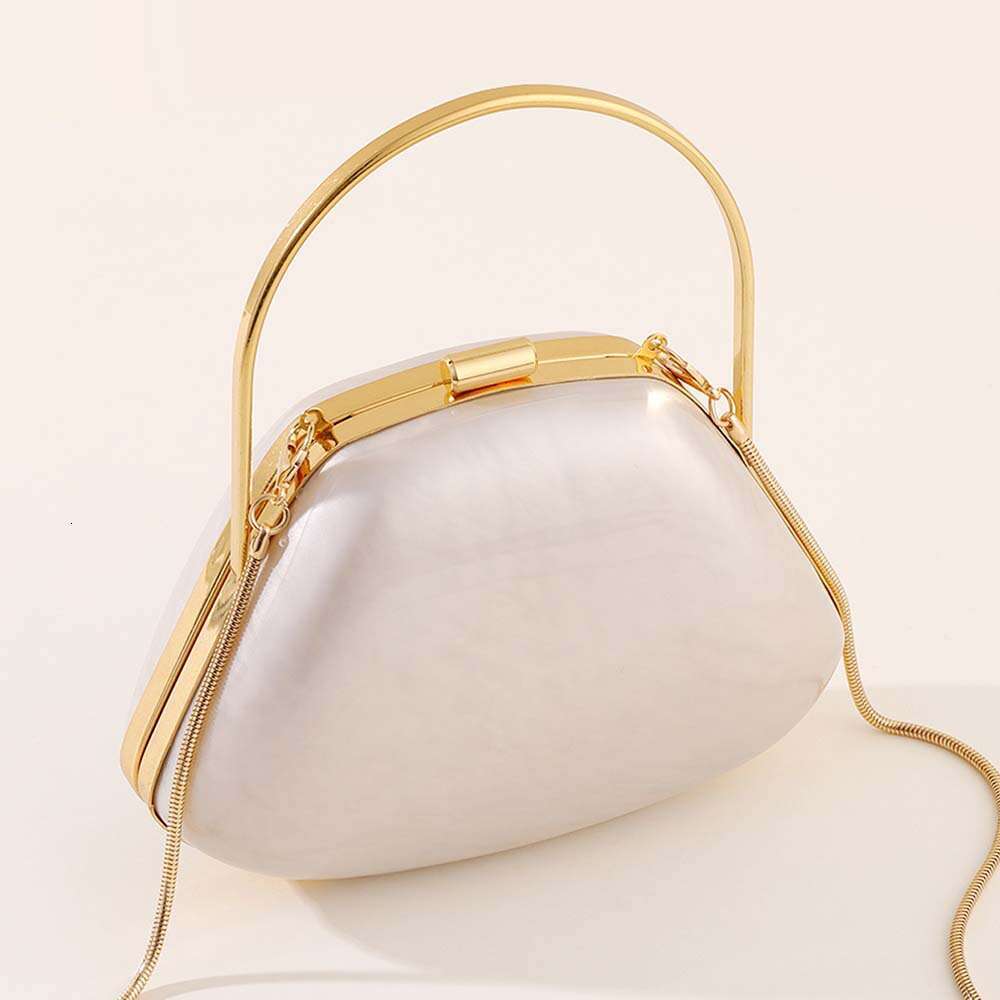New Transparent for Women Fashion Trend Handheld Acrylic Hardware Clip Simple Evening Bag Clutch