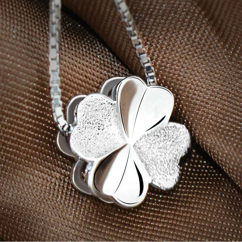 Sterling Sier clover Necklaces & Pendants For Women Fashion Lady Festival Gift Sterling-sier-jewelry