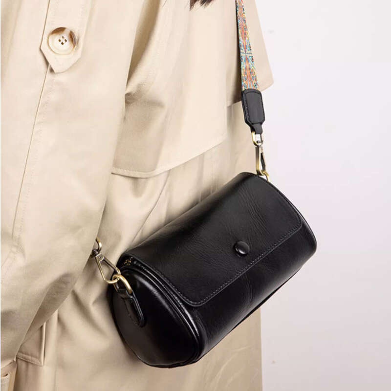 DHessentials 2025 Vintage Leather Satchel - Genuine Top Grain Cowhide Round Messenger Bag for Women/Men (600g)