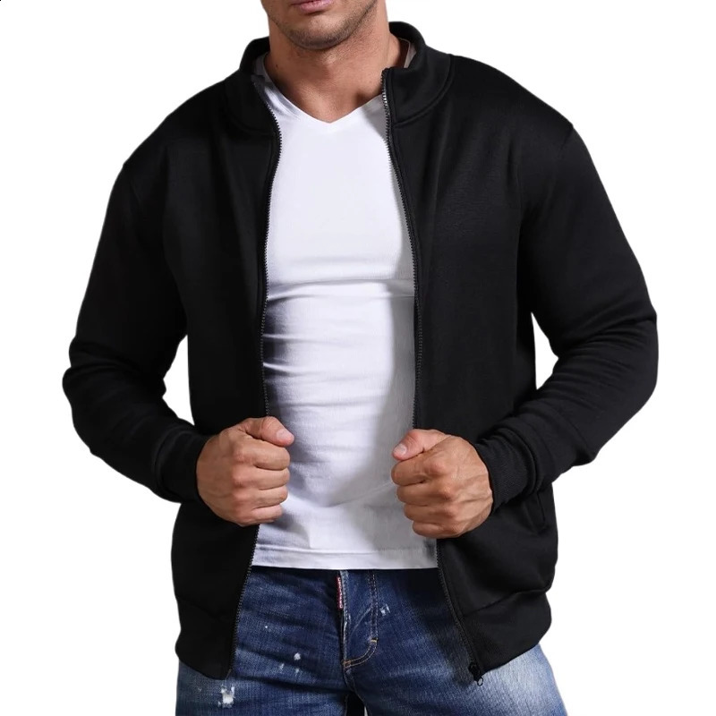 Mens Sweat Jacket Pullover Hoodie Sweatshirt Man Without Hood with Zip Outdoor Sport Lightweight Streetwear M3XL 250729