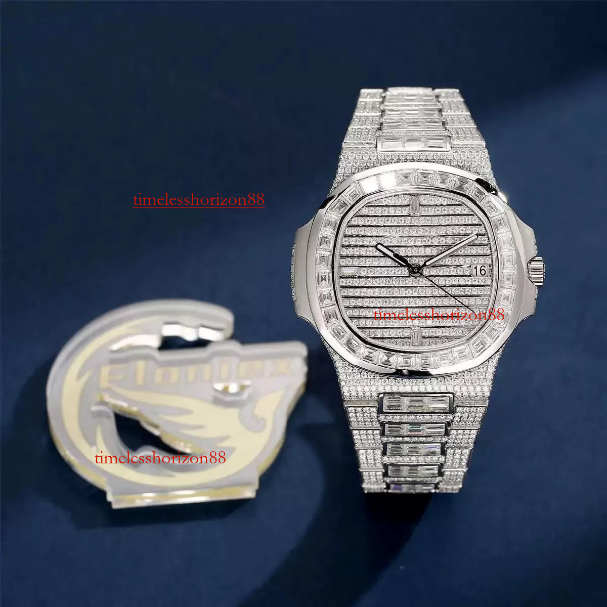 Custom-Moissanite High-End Watch with Gift Box & Certification - Passes AAAA+ Dia Quality Test