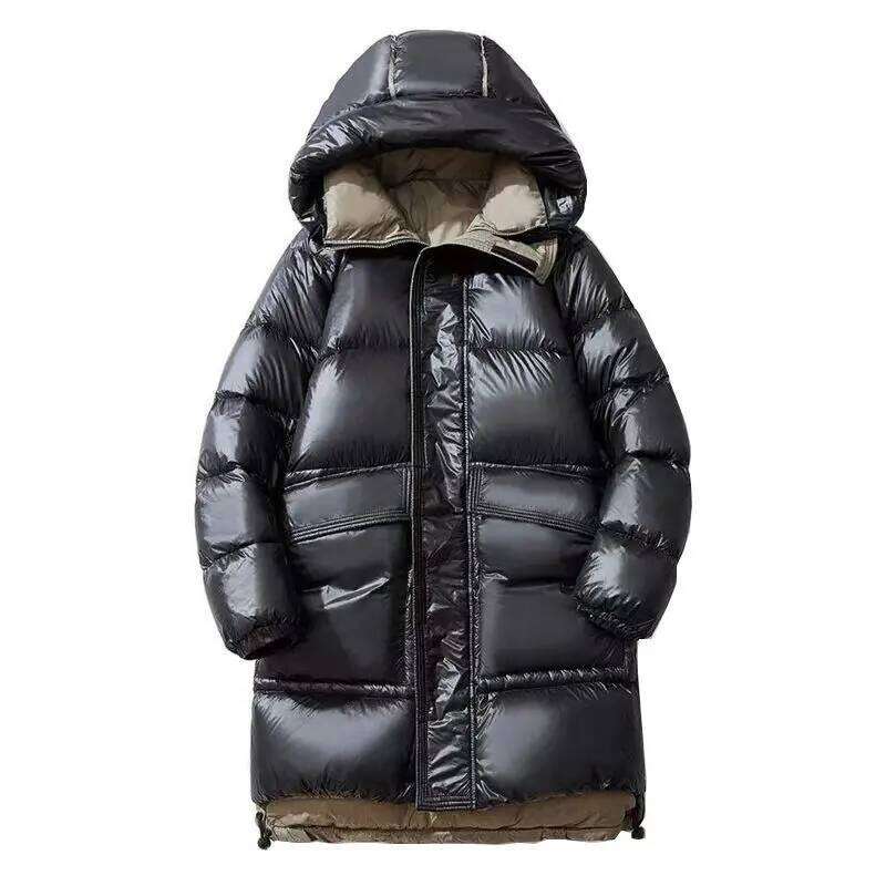 Hooded High Quality Mid To Length Winter Long Puffer Jacket Man Brand Casual Down Coat Men And Women