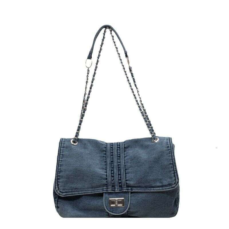 Women's Bags Retro Casual Denim Tote Women Autumn New Large Capacity Chain High End Shoulder Messenger Bag