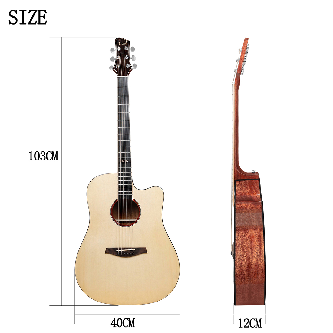 IRIN Factory Sale Upscale Spruce Mahogany Wood Guitars Singing Live Performance Examination 40 Inch GA Acoustic Guitar