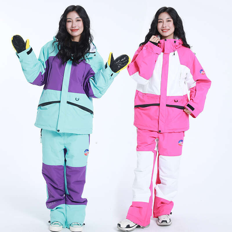 Women's men's professional snowboard snowsuit double board warm thick windproof and waterproof outdoor skiing equipment