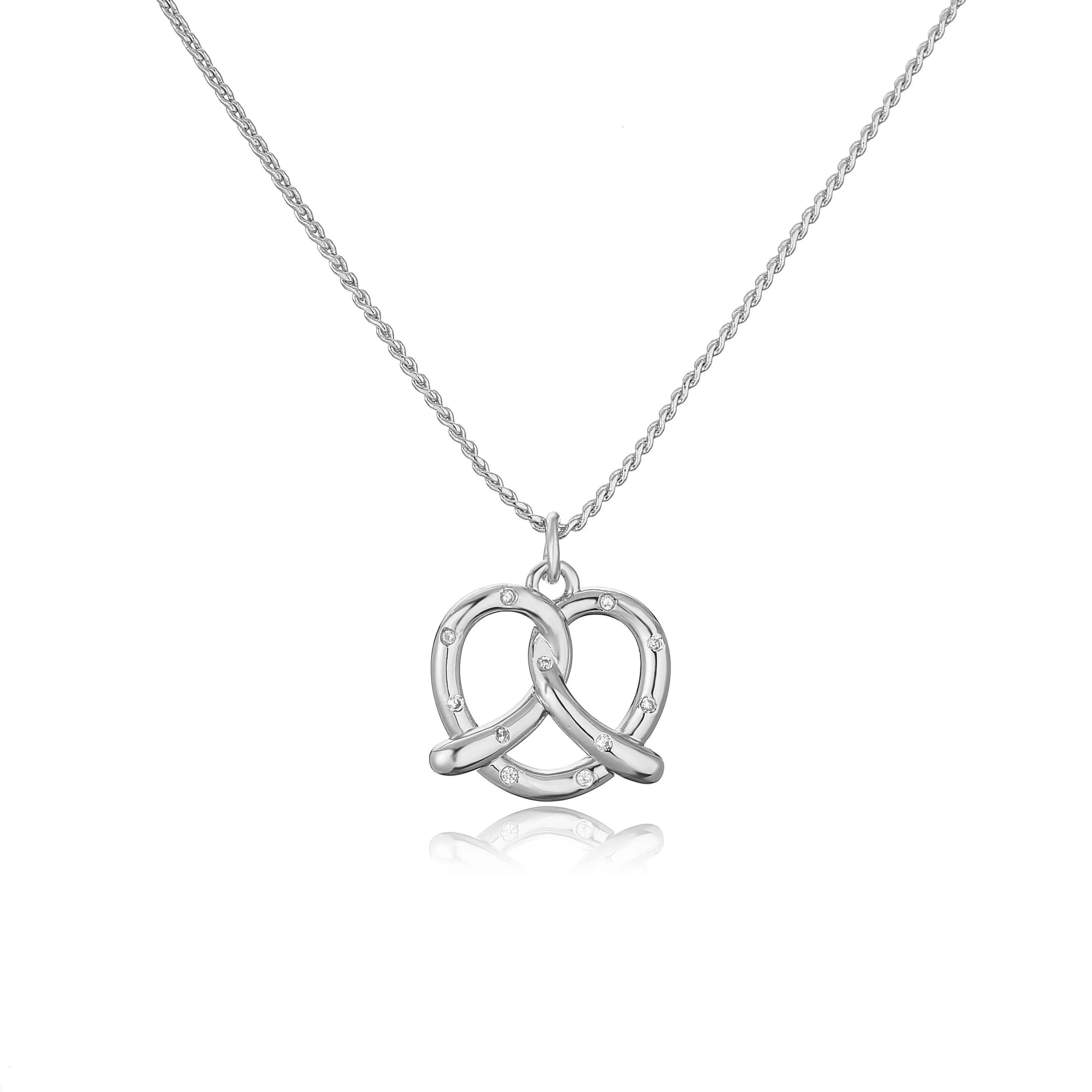 HECHENG, Brass Chain Necklace ,Colorful Zircon Bread Pendant Necklaces for Women Fashion Jewelry