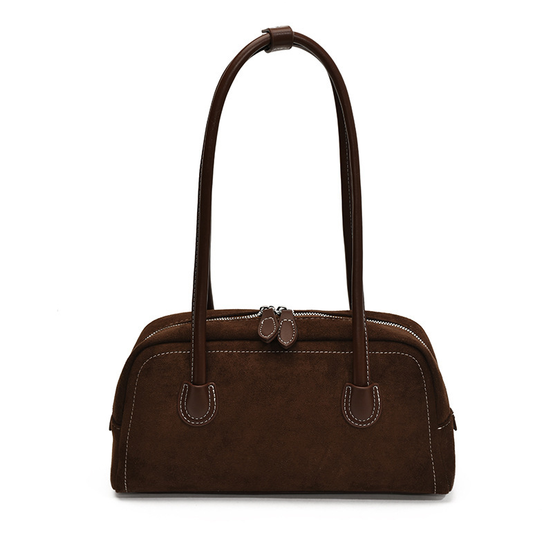 Suede Commuter Shoulder High-End Women's Niche Bowling Boston Bag Handbag ddmymoon