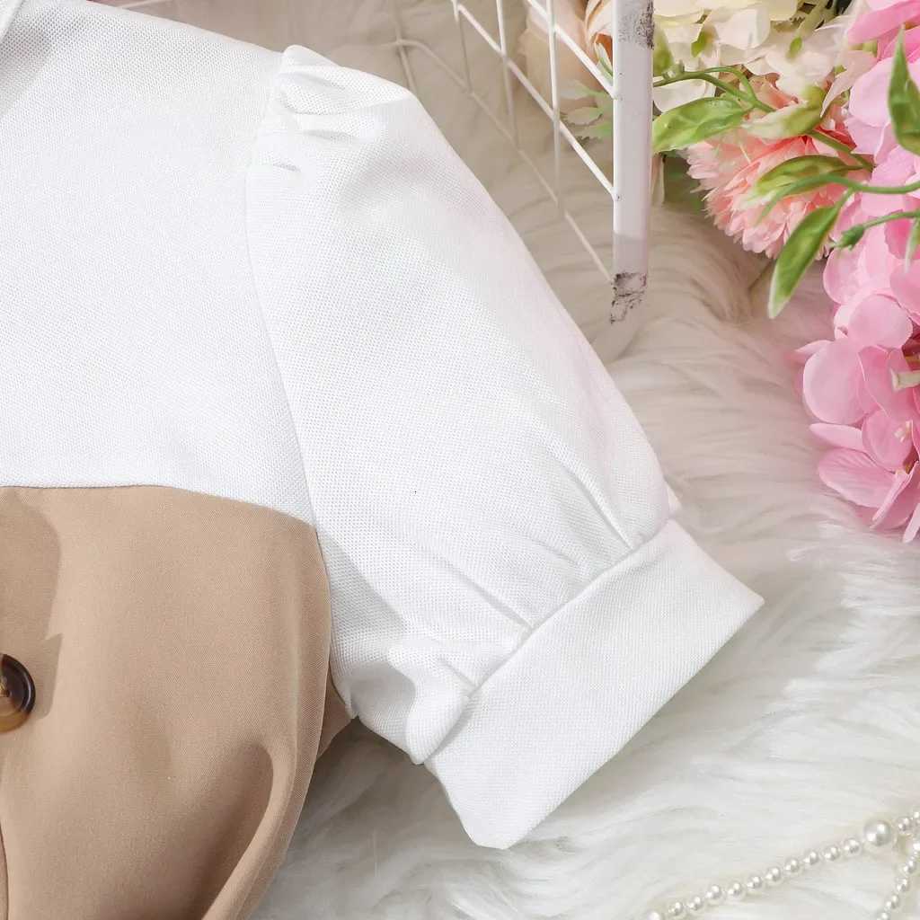 New Retro Khaki Kids Girl Dress Summer Elegant Vacation Casual Birthday Party Children Princess Dresses 4 5 6 7 8 9 10 11 12 Years W250811