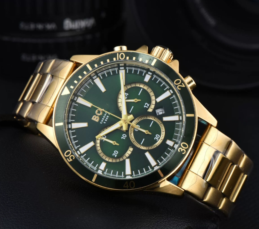 high quality watch man multifunctional mens boss quartz movement watches leather 6pin mens watch all the crime cool clock