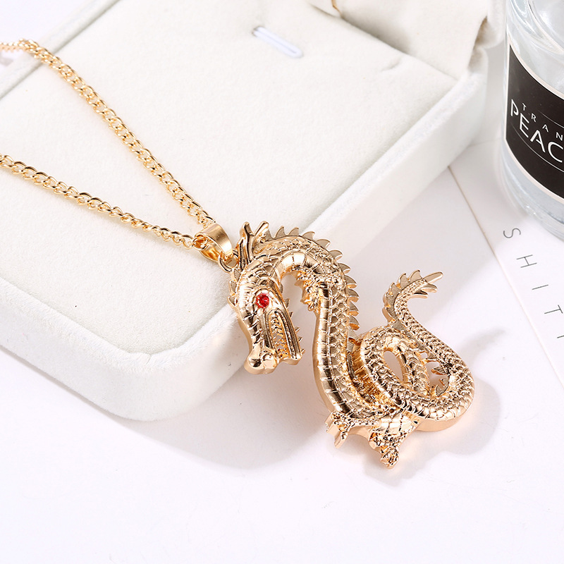 Hot Selling Fashion Creative Chinese Style Jewelry Ethnic Zoc Dragon Sparkling Necklace