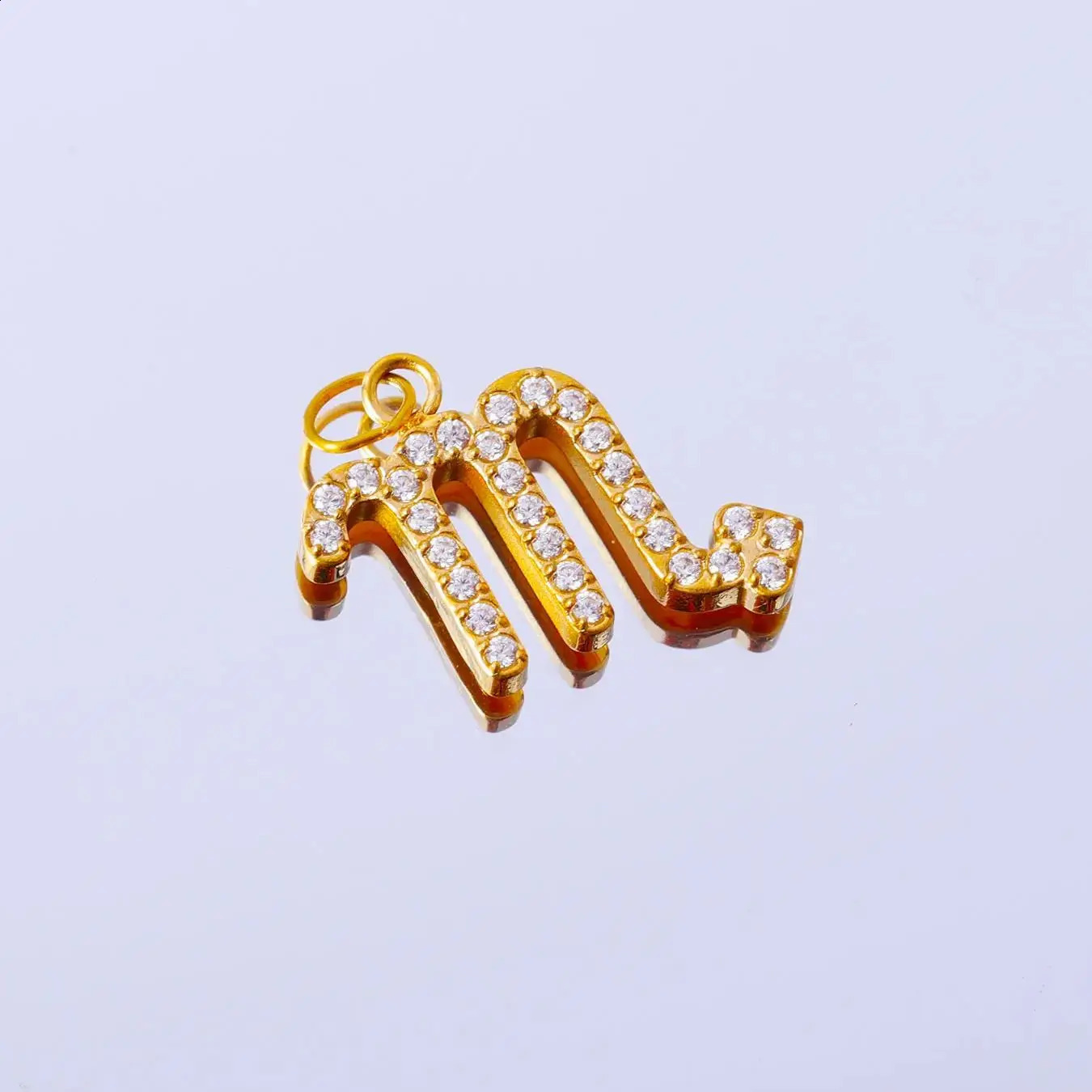 CARLIDANA Gold Plated Personalise 12 Zodiac Zircon Pendants Charms High Polished Stainless Steel Zodiac Pendant Set DIY Jewelry 250807