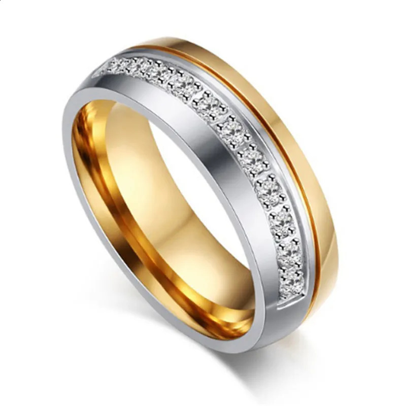 LETAPI Wedding Ring for Women and Men Gold Color Love Engagement Couple Stainless Steel Lovers Jewlery Anniversary Gift 250805