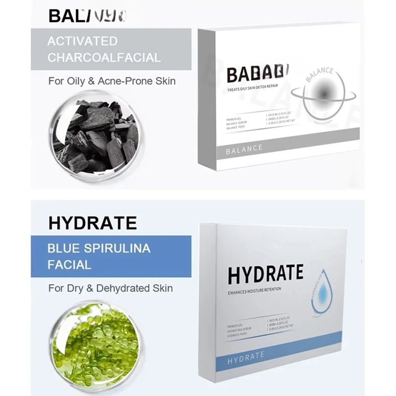 New Hydrate Detox Glam Revive CO2 Small Bubble Machine Consumables Kits Serum Oxygen Pods For Oxygen Jet Peel Device