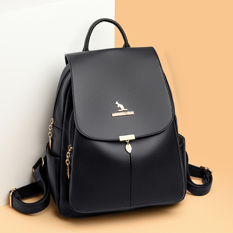 Soft Leather Women 2025 New High-end Casual Large Capacity Backpack Fashion Travel Student School Bag ddmymoon