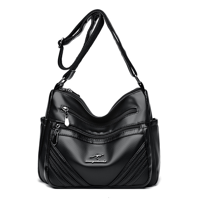 Soft Leather for Women 2025 New Multi-layer Large Capacity Middle-aged Mom Simple Versatile Shoulder Crossbody Bag ddmymoon