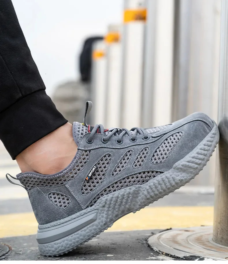 2025 Summer Work Shoes with Protection Breathable Lightweight Safety ShoesSteel Toe Cap Working Male Construction Work 250805