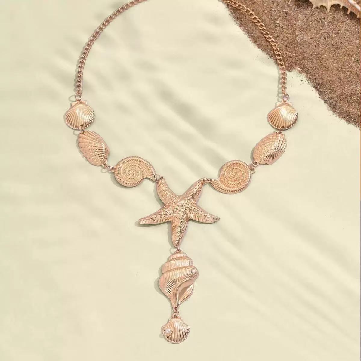Women's personalized wholesale starfish shell design necklace