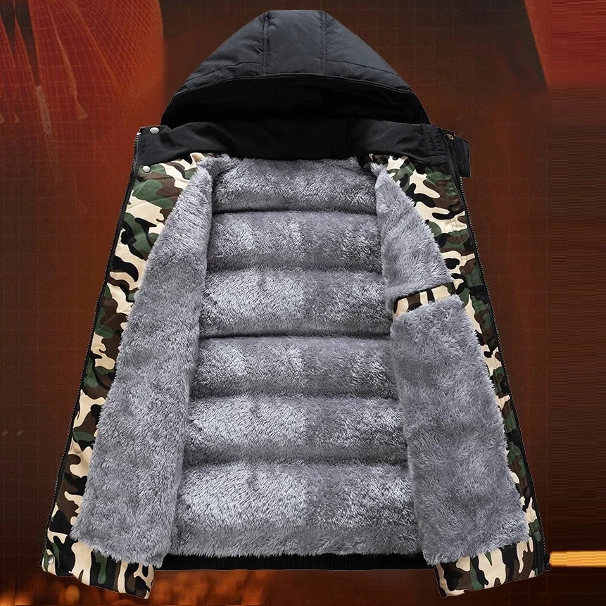 Big Size Mens Padded Vest Hooded Zipup Fleece lined Sleeveless Jacket Male Winter Thick Warm Brushed Work Hiking Plus 9XL 10XL 250809