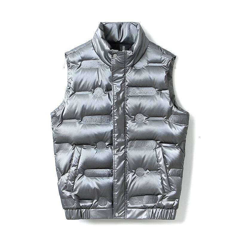 2024 New Winter 90 White Duck Stand Collar Thermal Bright Face Men Short Casual Daily Down Vest Coat
