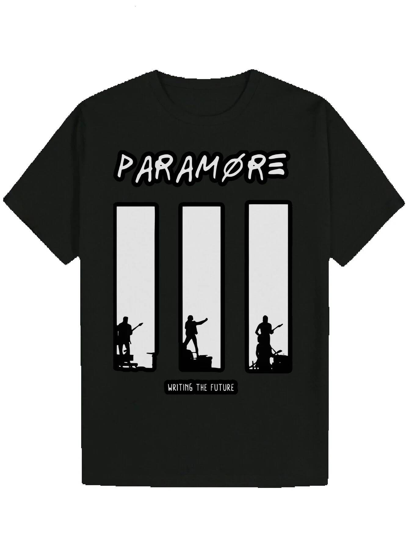Men's Black T-Shirt with 'PARAMORE' Graphic and Design - 'Write the Future' Text, T-Shirt, Suitable for Wear, Summer Casual W