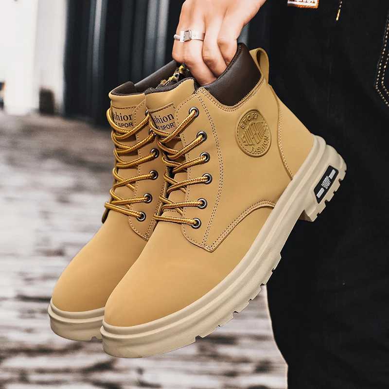 Ankle Boots Men Retro Work Shoes Autumn Winter Thick Bottom High Top Outdoor Boots Leather Waterproof High Quality Chelsea Boots W250811