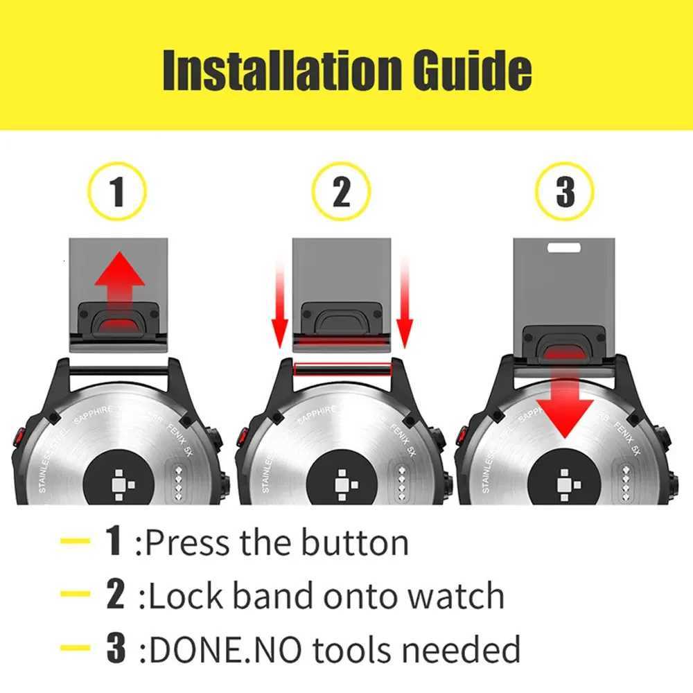 22 26mm Silicone Straps For Garmin Fenix 7 7X Pro 6X 6Pro 3HR 935 945 Watchband Quick Release Fenix 5X Smart Watch Band Bracelet W250811