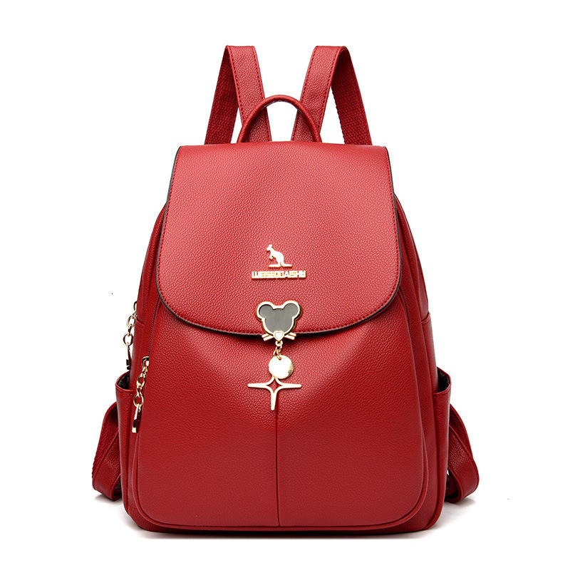 Casual Large Capacity Backpack for Women 2025 New Fashion Trend PU Leather Commuter Versatile Travel Bag ddmymoon