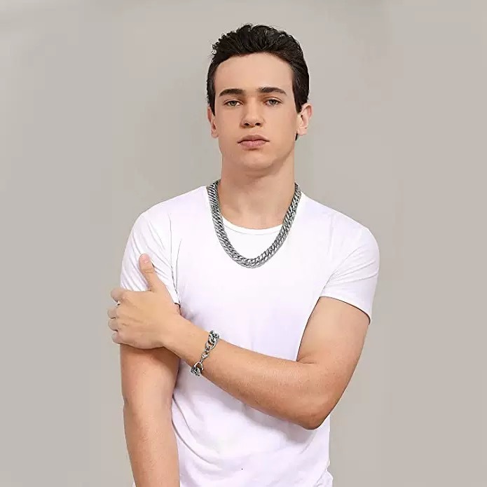 Hot-sale Chokers Basic Punk Stainless Steel Curb Cuban Link Chain Necklace for Men